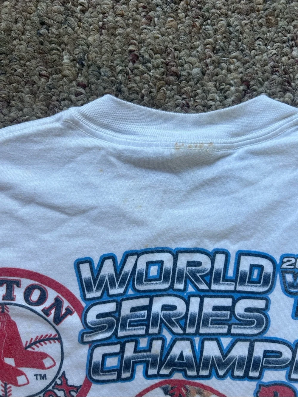 Boston Red Sox 2004 World Series Champions White Graphic Tee